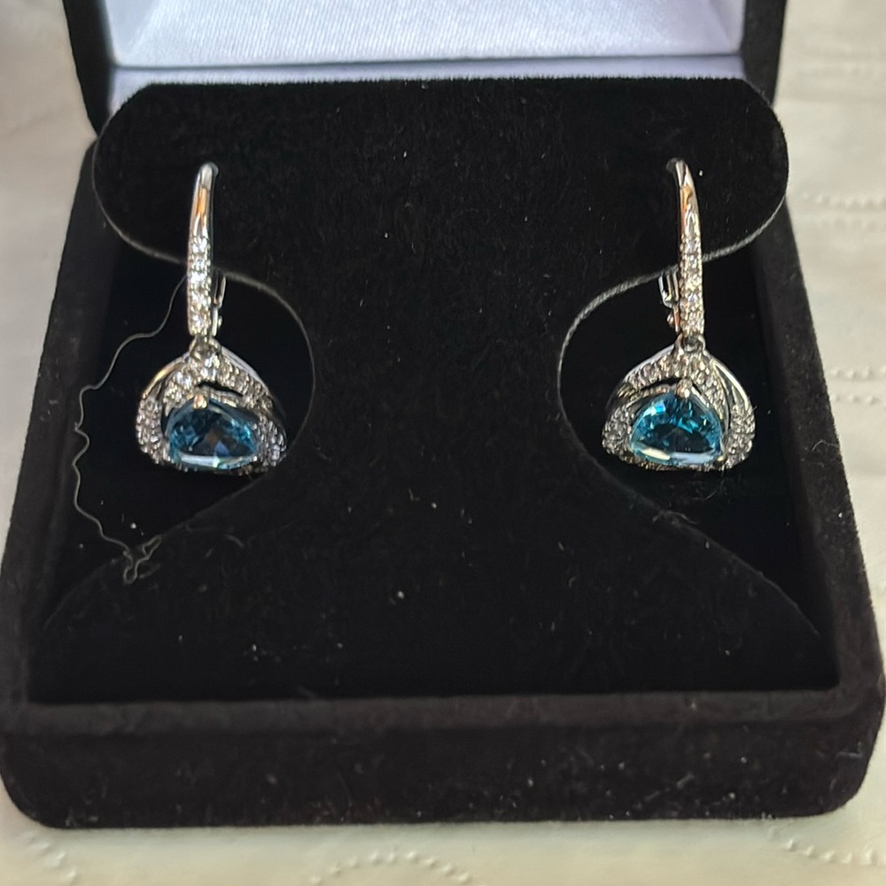 Blue Topaz Earrings - Never Worn